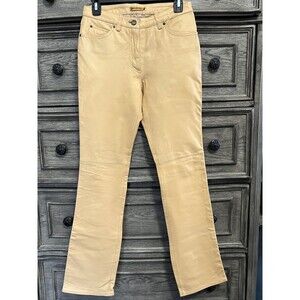 Rem Garson Genuine Leather Biker Pants Womens Size 4 Lined to Knee Y2K